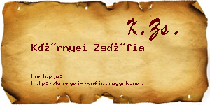 Környei Zsófia névjegykártya