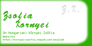 zsofia kornyei business card